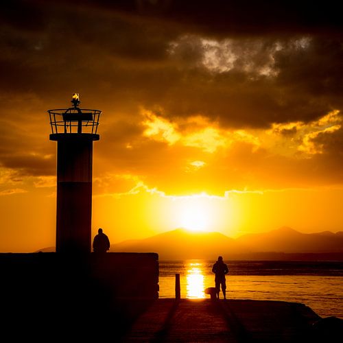 Zonsondergang bij de vuurtoren