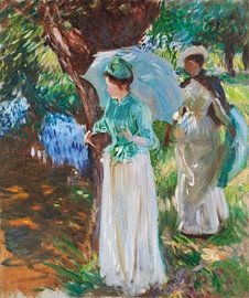 Zwei Mädchen mit Sonnenschirmen (1888) von John Singer Sargent. von Studio POPPY