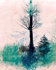 Skandinavische Sommer Wald Lichtung Cottage Core von Mad Dog Art