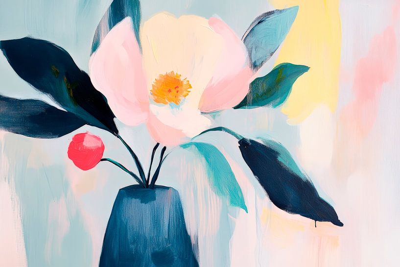 Floral abstrahierte Komposition in Pastell von Poster Art Shop