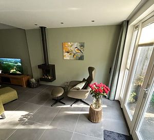 Abstracte Koolmees op een Tak