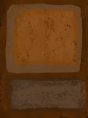 Expressionnisme abstrait moderne. Marron rouillé et jaune chaud.