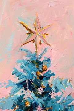 Gold Star Christmas by Wonderful Art