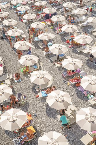Parasols op het Strand in Amalfi - Italië Fotografie