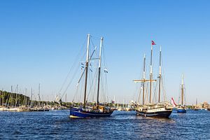Segelschiffe auf der Warnow während der Hanse Sail in Rostock