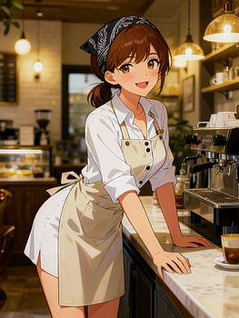 ANIME Coffee Shop Barista - Cozy Morning Cafe Slice of Life Aesthetic