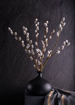 Stilleven, Wilgenkatjes (Salix) in kruikje