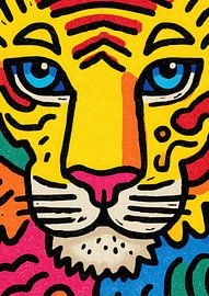 Bunter Tigerkopf von Niklas Maximilian