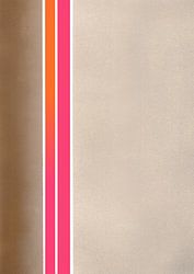 Shift – Abstrakter Kunstdruck mit Neonstreifen in warmem Taupe mit Fuchsia und Orange