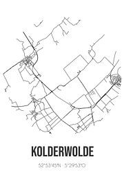 Kolderwolde (Fryslan) | Karte | Schwarz und Weiß von Ortsdrucke