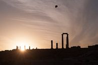 Silhouet Citadel Amman - Jordanie van Laura Vink thumbnail