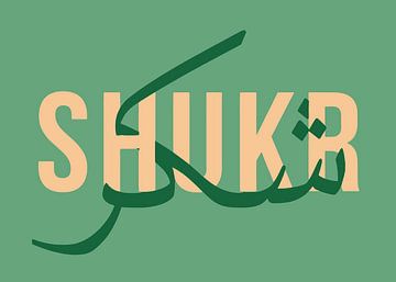 Shukr : Gratitude en arabe et en anglais sur Art Kingdom