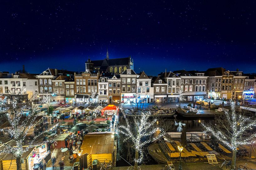 Schwimmender Weihnachtsmarkt in Leiden von Ruurd Dankloff