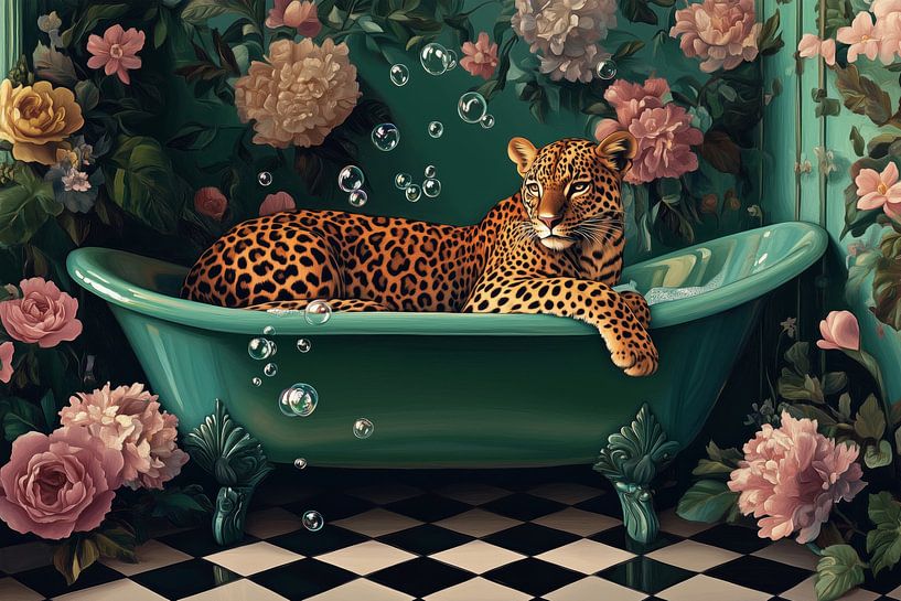 Leopard in a bathtub by ARTemberaubend
