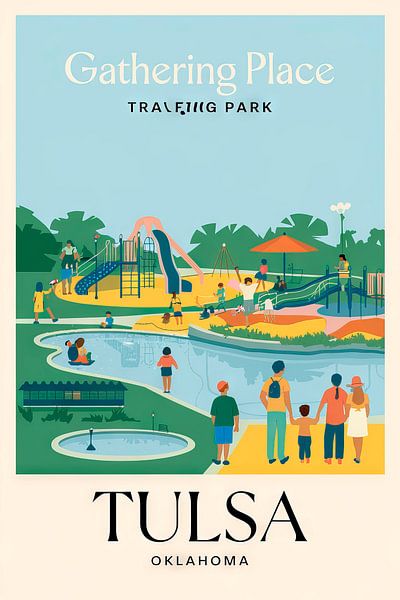 Tulsa, Oklahoma Vintage Travel Poster von Poster Art Shop