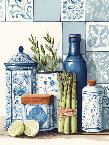 aquarel in schetsstijl, kookposter