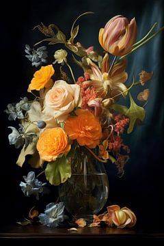 Flowers in a vase by Thea