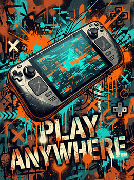 Play Anywhere Handheld Console Graffiti Street Art Gamer Graphic Design