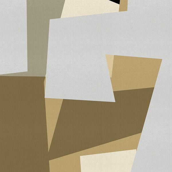 Abstract shapes in blue and brown by Dina Dankers