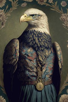 Klassisches Porträt eines amerikanischen Adlers von Vlindertuin Art