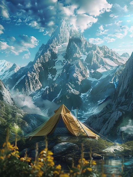 Bergpanorama bij daglicht van fernlichtsicht