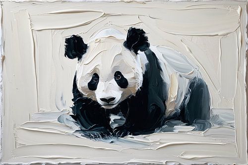 Abstracte panda in dikke verf