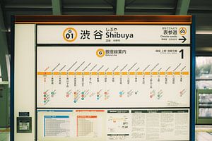 Stedelijke wegwijzer: Shibuya Station Tokio