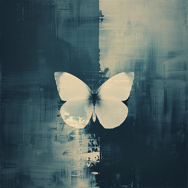 Monochrome Butterfly - minimalist butterfly in black and white by Marijke Trienekens