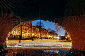 Schaatsers op de Prinsengracht