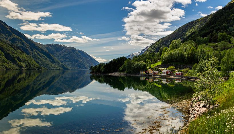 Reflections on the Hardangerfjord, Norway by Adelheid Smitt