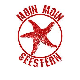 Noordzee zeesterren Moin Moin Moin Moin van PA Designs