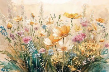 Tijdloos en Vintage. Zomers Bloemenveld