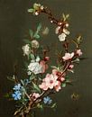 Ein Stillleben mit Kirschblütenzweigen, Jean-Baptiste Gallet von Meesterlijcke Meesters Miniaturansicht