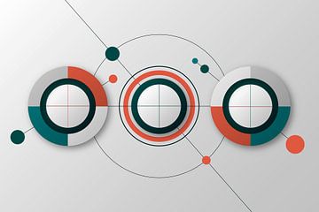 Lijnen en cirkels - Dradenkruizen van Mixed media vector arts