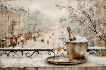 Nature morte festive au champagne - Dreamy Painting sur Joriali photographie et peintures