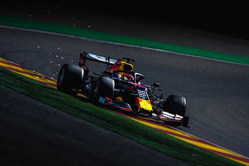 Max tijdens de formule 1 grand prix van belgië in Spa-Francorchamps