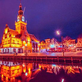 Alkmaar, Waagplein bei Nacht von Henk van Dijk