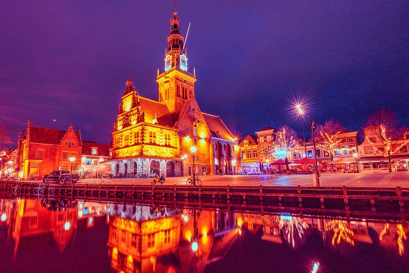 Alkmaar, Waagplein by Night van Henk van Dijk