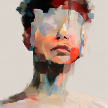 Colourful abstract portrait by Carla Van Iersel