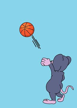 Mouse playing basketball vector art von IHSANUDDIN .