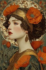 Art Nouveau portret no.11 van Studio BB