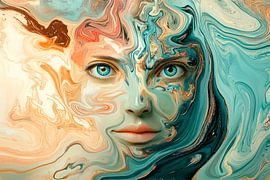 Fascinant portrait abstrait sur Poster Art Shop