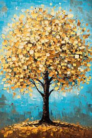 Goldener Herbstbaum – Farbenspiel von Poster Art Shop