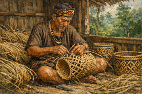 Traditional Rattan Craftsman of Kalimantan
