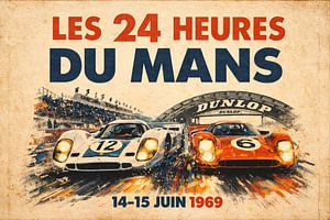 Le Mans 24 Hours 1969 Vintage Endurance Racing Wall Art – Classic Motorsport Poster