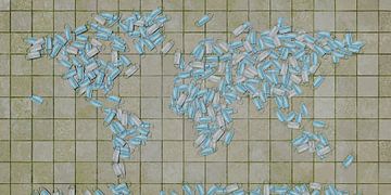 Weltkarte Mundkappen von Frans Blok