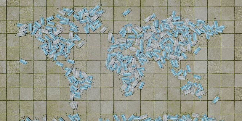 Bouchons de la carte du monde par Frans Blok