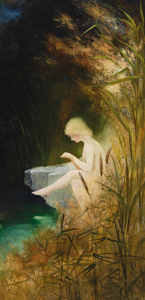 A Girl On The Shore, Karl Wilhelm Diefenbach by Masterful Masters