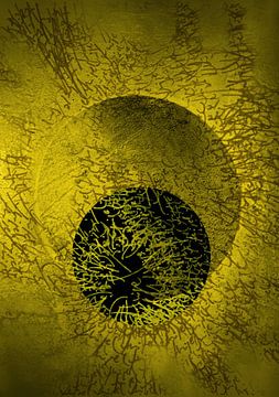 Cirkel en textuur Goudgeel van Claudia Gründler