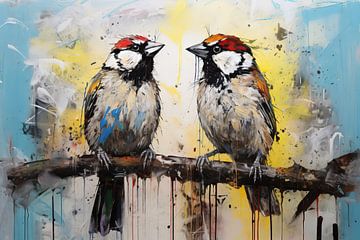 Sparrows by Eye catching paintings